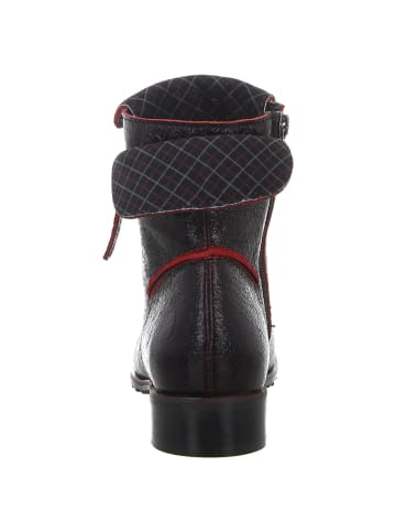 SIMEN Schnürstiefeletten in schwarz/rot