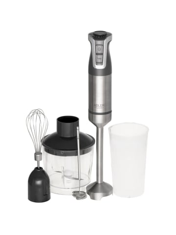 Adler Europe G Stabmixer-Set 1800 W, 20 Geschwindigkeitsstufen + Turbo in Grau in Grau