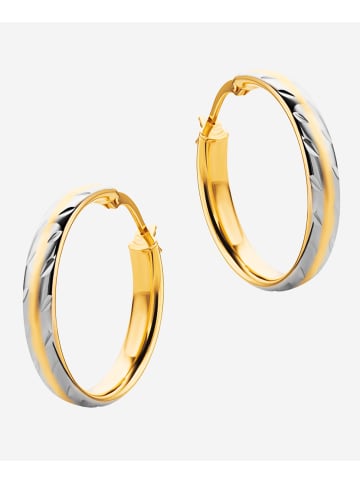 Diamant L'éternel Creolen aus 375 Gelbgold