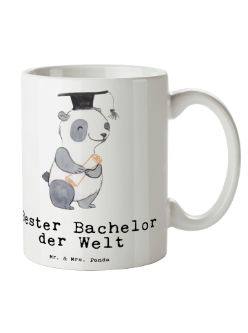 Mr. & Mrs. Panda Trinkbecher Panda Bester Bachelor der Welt mit ... in Weiß
