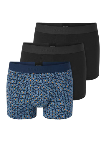 Schiesser Retro Short / Pant 95/5 Cotton in Schwarz / blau