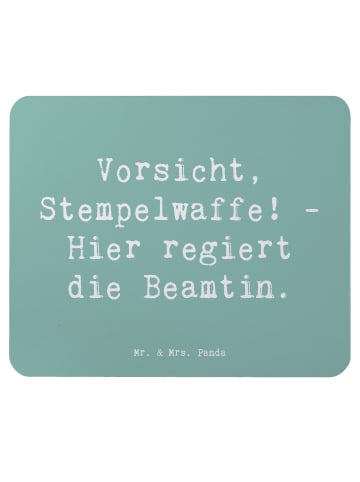 Mr. & Mrs. Panda Mouse Pad Spruch Beamtin Stempelwaffe mit Spruch in Meeresbrise