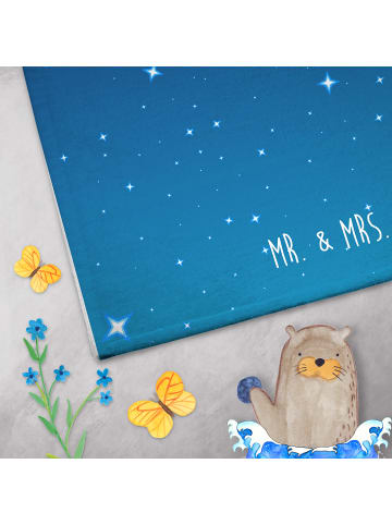 Mr. & Mrs. Panda Gästehandtuch Sternzeichen Widder ohne Spruch in Sternenhimmel Blau