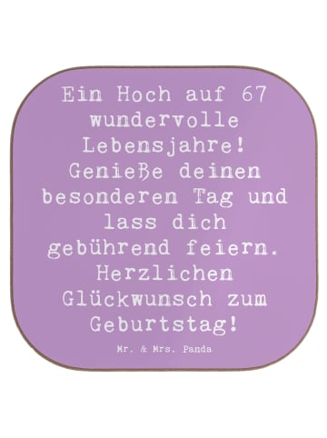 Mr. & Mrs. Panda Becheruntersetzer Spruch 67. Geburtstag mit Spruch in Lavendeltraum