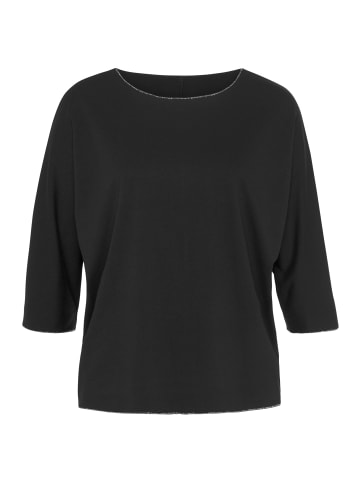 LASCANA Rundhalsshirt in schwarz