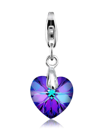 Elli Charm 925 Sterling Silber Herz in Violett