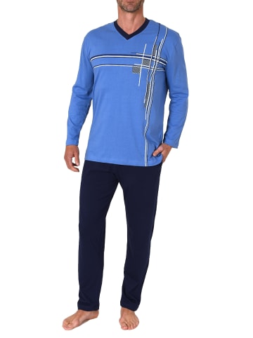 NORMANN Schlafanzug langarm Pyjama - 77885 in blau