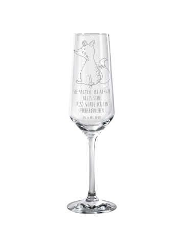 Mr. & Mrs. Panda Sektglas Einhorn Fuchs mit Spruch in Transparent