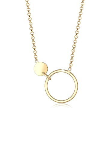 Elli Halskette 925 Sterling Silber Geo, Kreis, Plättchen in Gold