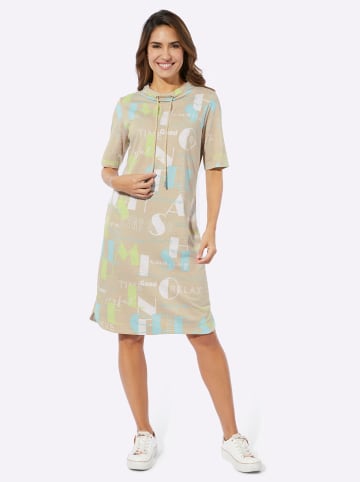 Sieh an! Shirtkleid in sand-mint-bedruckt