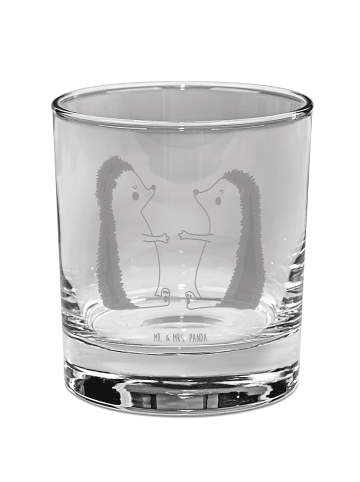 Mr. & Mrs. Panda Whiskey Glas Igel Liebe ohne Spruch in Transparent