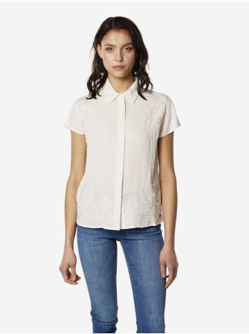 KOROSHI Damenhemd mit kurzärmeligen Punkten in weiß