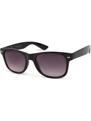 styleBREAKER Nerd Sonnenbrille in Schwarz glanz / Grau Verlauf