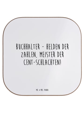 Mr. & Mrs. Panda Untersetzer Spruch Buchhalter Helden mit Spruch in Weiß