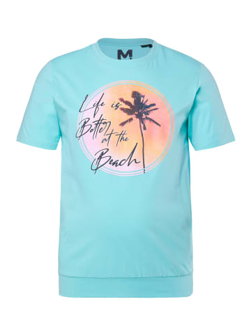 Men Plus Kurzarm T-Shirt in helles türkis