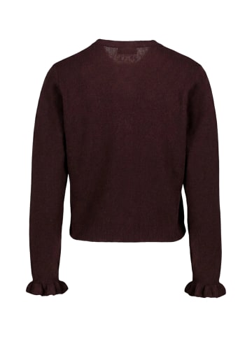 Zero  Strick-Cardigan mit Rüschen in Dark Brown Melange