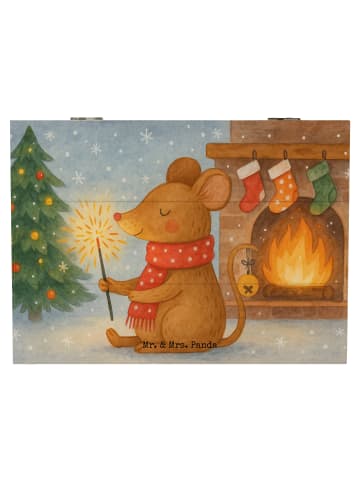 Mr. & Mrs. Panda kiste holz Maus Weihnachten Design ohne Spruch in Weiß