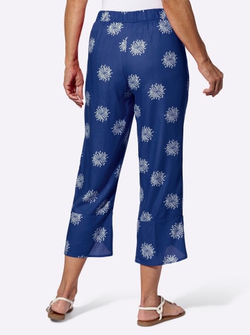Sieh an! 7/8-Hose in royalblau-weiß-bedruckt