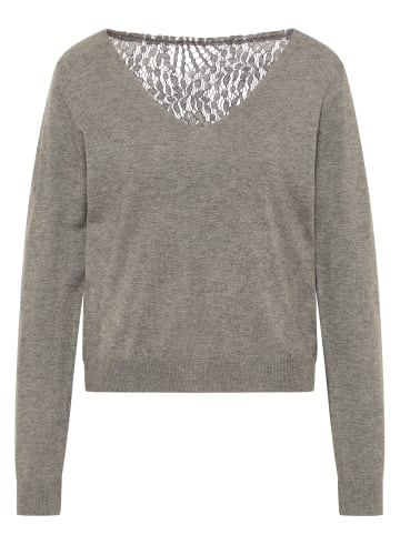 faina Damen Strickpullover in Grau Melange