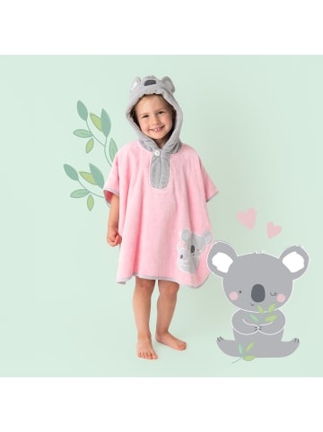Schlummersack Frottee Badeponcho in Rosa-Weiß