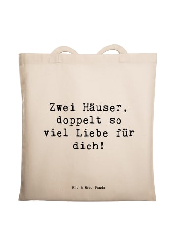 Mr. & Mrs. Panda Stofftasche Spruch Trennung von den Eltern mit ... in Creme