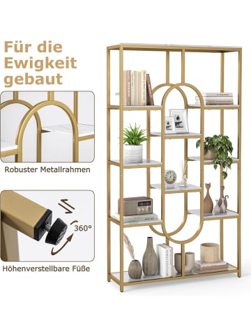 COSTWAY 5-stöckig Bücherregal in Gold