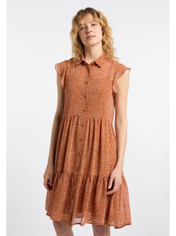 DreiMaster Vintage Damen Blusenkleid in Orange Mehrfarbig