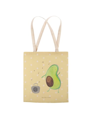 Mr. & Mrs. Panda Tote Bag Avocado Tanzen ohne Spruch in Gelb Pastell