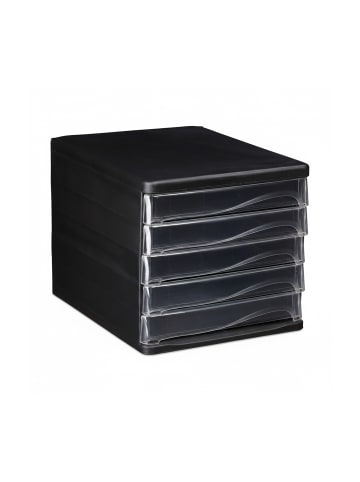 relaxdays Schubladenbox in Schwarz - (B)26,5 x (H)24,5 x (T)34 cm