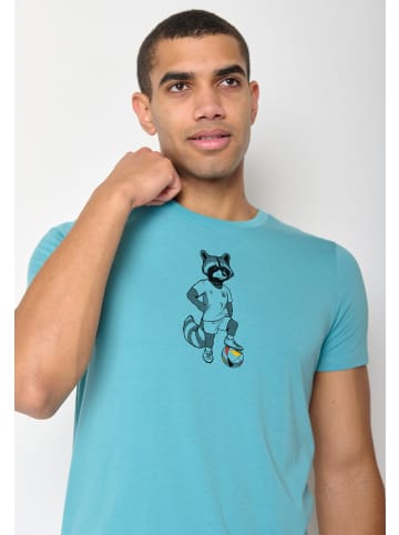 GreenBomb T-Shirt Football Raccoon in Zitronenblau