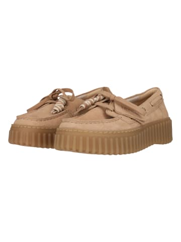Clarks Schnürschuhe Torhill Boat in 5204B Beige Suede