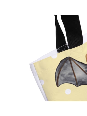 Mr. & Mrs. Panda Strandtasche Fledermaus Flügel mit Spruch in Gelb Pastell