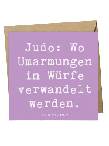 Mr. & Mrs. Panda Einladungskarte Spruch Judo Umarmungen mit Spruch in Lavendeltraum