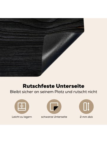 KitchenYeah Herdabdeckplatte Holzoptik schwarz