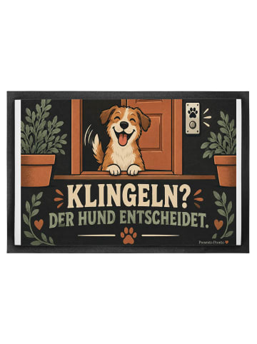 Mr. & Mrs. Panda Schmutzmatte Hund freundlich Design mit Spruch in Weiß