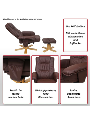 MCW Relaxsessel H56 mit Hocker, Bordeaux