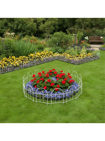 relaxdays 6-tlg. Beetzaun Set in Weiß - (H)45 x (B)240 cm