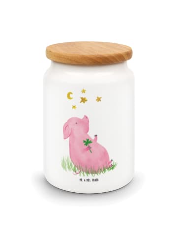 Mr. & Mrs. Panda Kaffeedose Schwein Glück ohne Spruch in Weiß