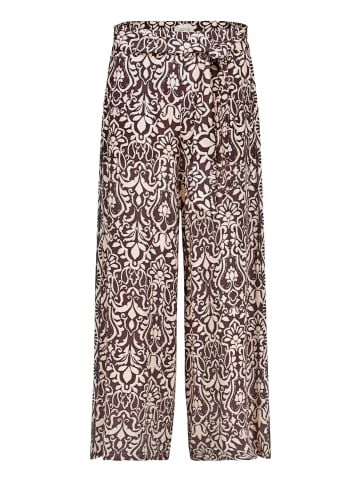 CARTOON Palazzo-Hose mit Gummizug in Patch Brown/Cream