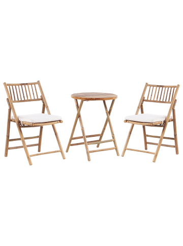 Beliani Bistro Set SAVELLETRI in Braun/Weiß - (W) 49 x (H) 87 x (L) 55 cm