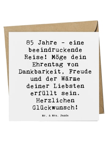 Mr. & Mrs. Panda Glückwunschkarte Spruch 85. Geburtstag mit Spruch in Weiß