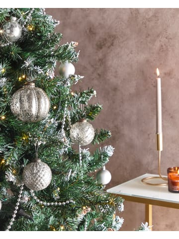Beliani Weihnachtsbaumkugeln ARGENTIN in Silber