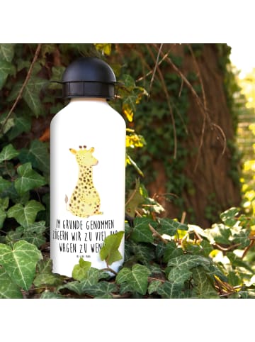 Mr. & Mrs. Panda Kindertrinkflasche Giraffe Zufrieden mit Spruch in Weiß