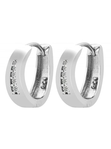 Adeliás Damen Creolen aus 925 Silber mit Zirkonia in silber