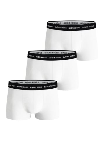 Björn Borg Boxershorts Cotton Stretch Trunk 3er Pack in weiss