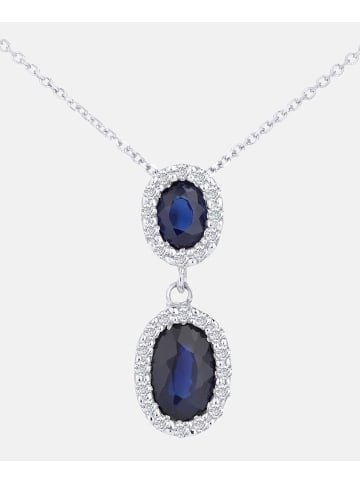 Diamant L'éternel Halskette mit Anhänger aus 375 Weißgold mit Diamant mit Saphir