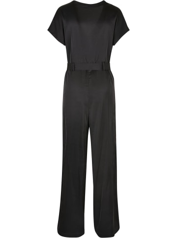 Urban Classics Urban Classics Damen Ladies Satin Wide Leg Belt Jumpsuit in black