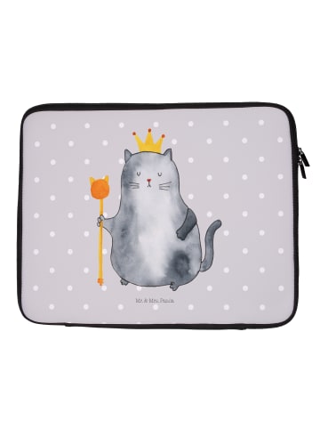 Mr. & Mrs. Panda Laptophülle Katze König ohne Spruch in Grau Pastell