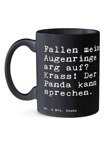 Mr. & Mrs. Panda Motivtasse Fallen meine Augenringe arg... mit S... in Schwarz