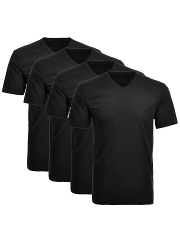 Ragman T-Shirt 4er Pack in Schwarz